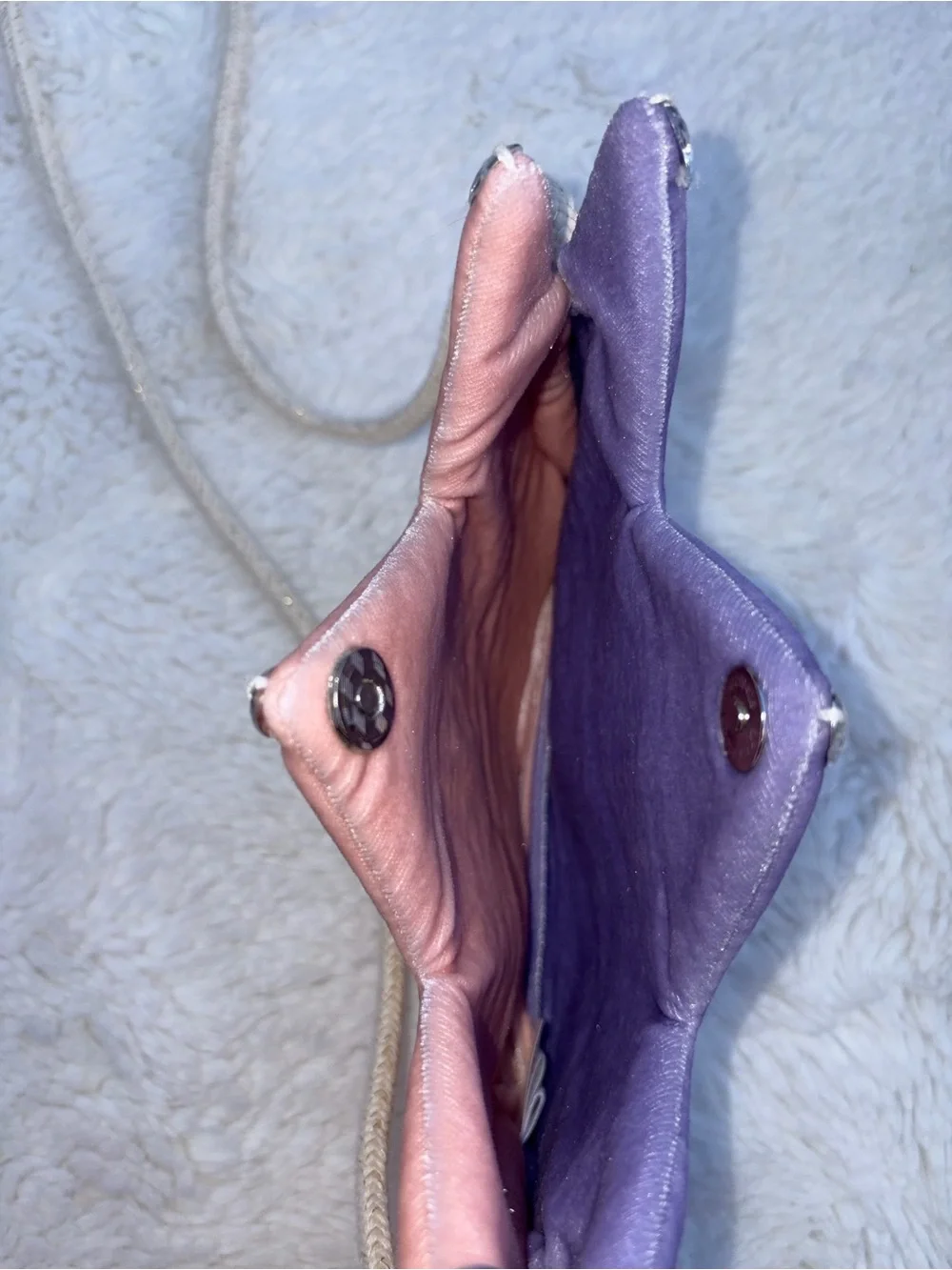 NWT Mud Pie Purple Pink Double Sided Light Up Crown Purse Velvet Magnetic